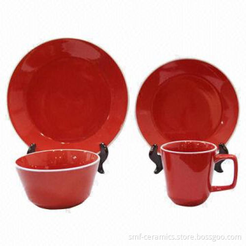 16pcs Ceramic Dinnerware Set, Glazed, FDA, 84/500/EEC, LFGB Standards